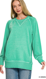 Zenana French Terry Pullover with Pockets, Assorted Colors