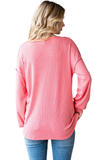 7Th RAY Waffle Knit Henley Top
