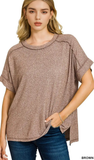 ZENANA Soft Melange Hi Low Top, Assorted Colors