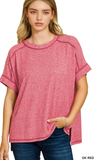ZENANA Soft Melange Hi Low Top, Assorted Colors