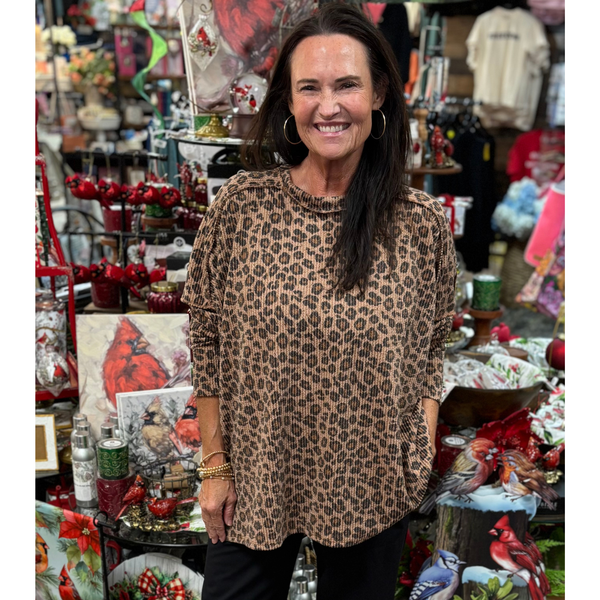 Heimish Long Sleeve Animal Urban Ribbed Top