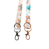 ALOHA LANYARD ‘Faded Pink / Teal Flowers’