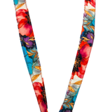 ALOHA LANYARD ‘Watercolor Red / Blue Flowers’