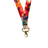 ALOHA LANYARD ‘Watercolor Red / Blue Flowers’