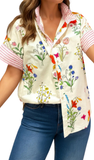 LDC Button Floral Blouse