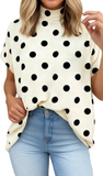 LDC PolkaDot Mock Neck Top