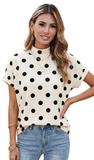 LDC PolkaDot Mock Neck Top