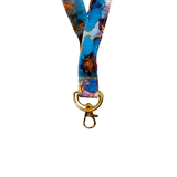 ALOHA LANYARD ‘Watercolor Red / Blue Flowers’