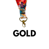 ALOHA LANYARD ‘Watercolor Red / Blue Flowers’