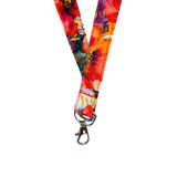 ALOHA LANYARD ‘Watercolor Red / Blue Flowers’