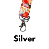 ALOHA LANYARD ‘Watercolor Red / Blue Flowers’