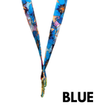 ALOHA LANYARD ‘Watercolor Red / Blue Flowers’