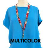 ALOHA LANYARD ‘Watercolor Red / Blue Flowers’