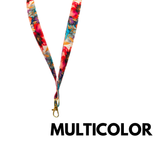 ALOHA LANYARD ‘Watercolor Red / Blue Flowers’