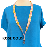 ALOHA LANYARD ‘Pink, Yellow & Green Flowers’