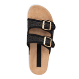 CCOCCI Joonie Raffia Double Strap Platform Sandal in Black