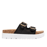 CCOCCI Joonie Raffia Double Strap Platform Sandal in Black
