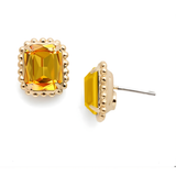 Sorrelli Octavia Scalloped Stud Earrings in Light Topaz