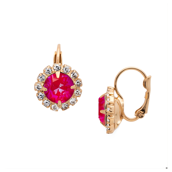 SORRELLI Haute Halo Dangle Earrings in Royal Red Delite