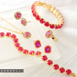 SORRELLI Haute Halo Dangle Earrings in Royal Red Delite