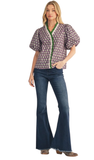 JODIFL Floral Print Top in Eggplant