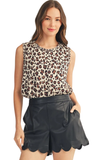 JODIFL Leopard Faux Suede Tank Top
