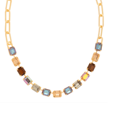 SORRELLI Octavia Paperclip Tennis Necklace in Honey Bourbon