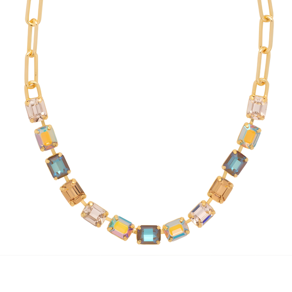 SORRELLI Octavia Paperclip Tennis Necklace in Chai Latte