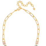 SORRELLI Octavia Paperclip Tennis Necklace in Chai Latte