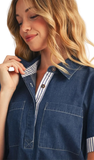 JODIFL Denim Collared Shift Dress