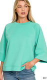 ZENANA Scuba 3/4 Sleeve Top, Assorted Colors