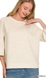 ZENANA Scuba 3/4 Sleeve Top, Assorted Colors