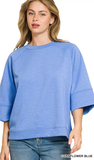 ZENANA Scuba 3/4 Sleeve Top, Assorted Colors