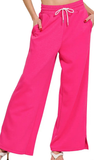 ZENANA Scuba Flowy Drawstring Pants, Assorted Colors