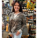 7th RAY Terry Knit Pullover in Camo/Heather Grey