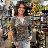 7th RAY Terry Knit Pullover in Camo/Heather Grey