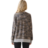 7th RAY Terry Knit Pullover in Camo/Heather Grey