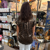JODIFL Leopard Print Button Up Top