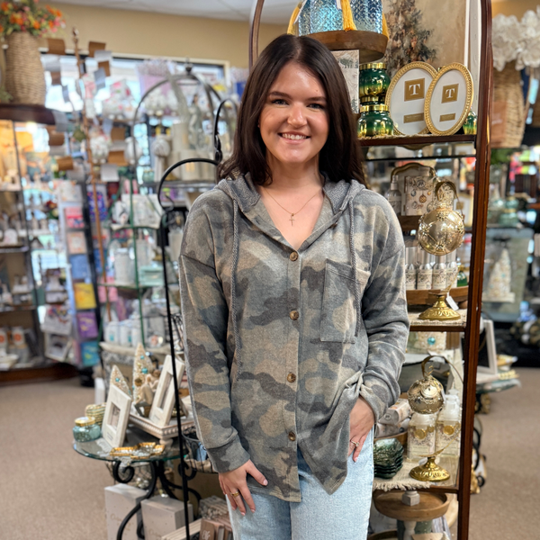 7th RAY Brushed Camo Hooded Shacket