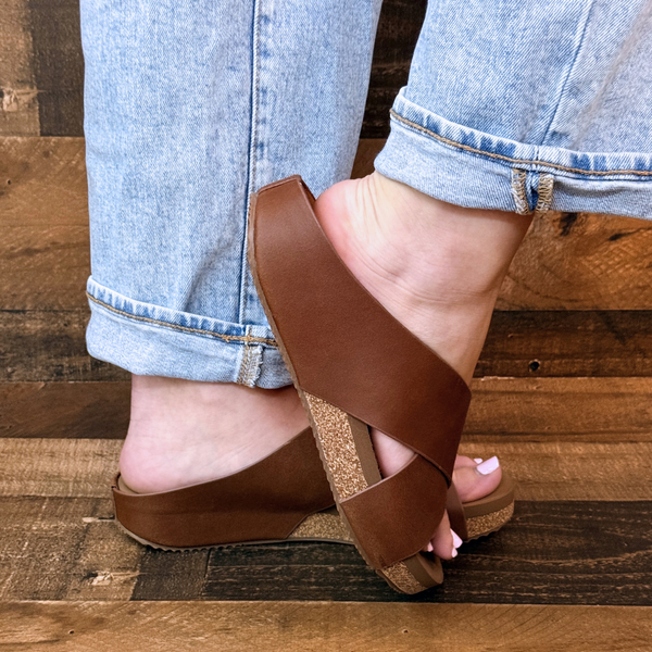 VOLATILE “Ablette” Leather Criss Cross Sandal , Assorted Colors