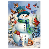 ‘Snowman & Birds’ Decorative Flag