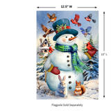 ‘Snowman & Birds’ Decorative Flag