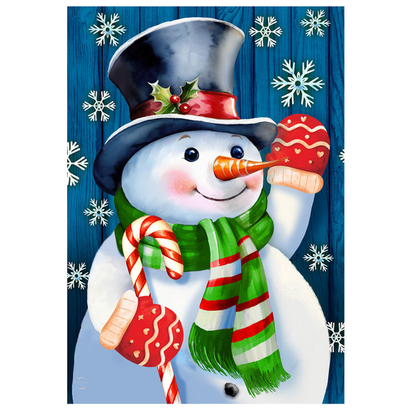 ‘Candy Cane Snowman’ Decorative Flag