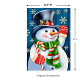 ‘Candy Cane Snowman’ Decorative Flag