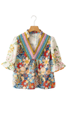 LDC Crochet V Neck Boho Blouse