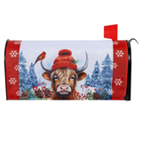 ‘Bundled Up Highland Cow’ Decorative Mailbox Cover