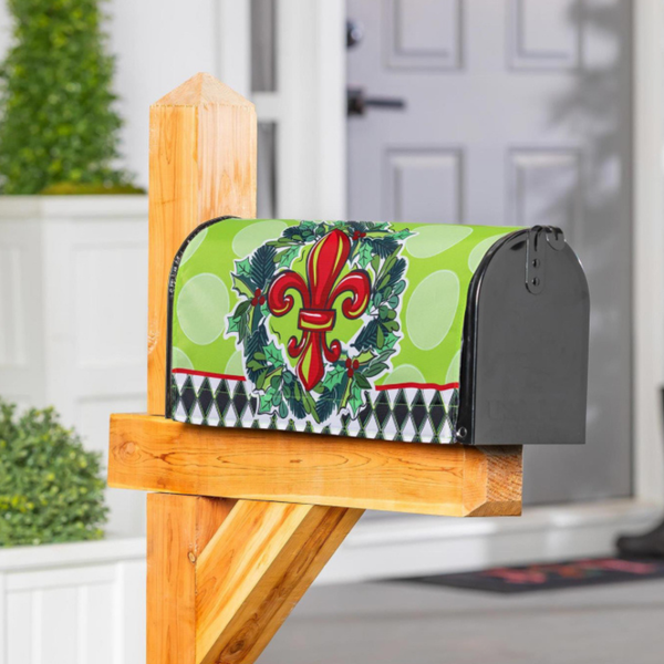 ‘Holiday Fleur de Lis’ Decorative Mailbox Cover