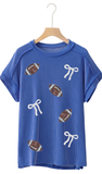 LDC Game Day Rib Football & Bows Top