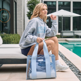 CASE-MATE Carolina Blue Crochet Wave Jelly Tote Bag