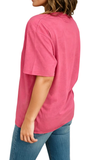 LDC Vintage Star Print Mineral Wash Tee in Red